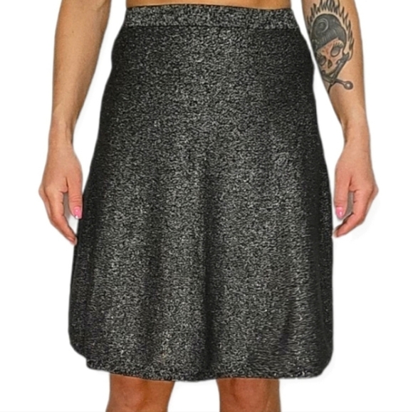 Nanette Lepore Shimmer Midi Circle Skirt Medium Black - Picture 1 of 4